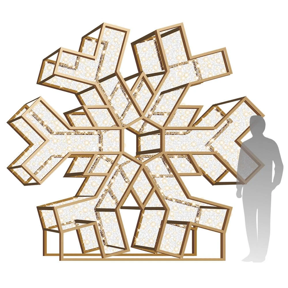 10' Giant LED 3D Snowflake - Warm White - Radiant 3 10' Giant LED 3D Snowflake - Warm White - Radiant