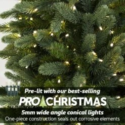 7.5' Indoor LED Norway Spruce Slimline Christmas Tree - Warm White -Christmas Designers t it 75 1220 ww t it 9 1221 ww norway spruce slimline tree lights