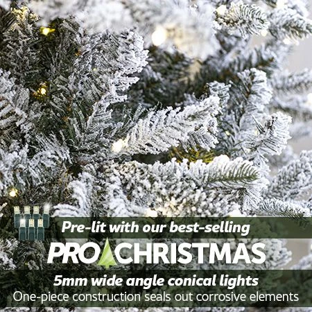 7.5' Indoor LED Flocked Siberian Fir Christmas Tree - Warm White 4 7.5' Indoor LED Flocked Siberian Fir Christmas Tree - Warm White - Image 2