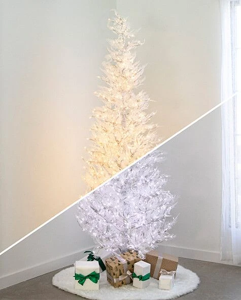 7.5' Indoor LED Glacier Fir White Christmas Tree - With Multi-Function Pure White/Warm White Lights 3 7.5' Indoor LED Glacier Fir White Christmas Tree - With Multi-Function Pure White/Warm White Lights