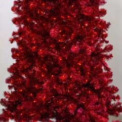 7.5' Indoor LED Shimmer Spruce Tinsel Christmas Tree - Red 10 7.5' Indoor LED Shimmer Spruce Tinsel Christmas Tree - Red -Christmas Designers t it 75 1238 r 4 crop