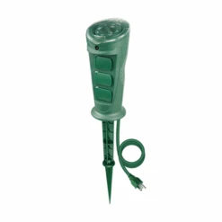3 Outlet Photocell Ground Stake - Green