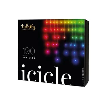 Twinkly RGB - Icicle Lights - 190L, 4" Sp, Wifi - Transparent Wire 4 Twinkly RGB - Icicle Lights - 190L, 4" Sp, Wifi - Transparent Wire - Image 2