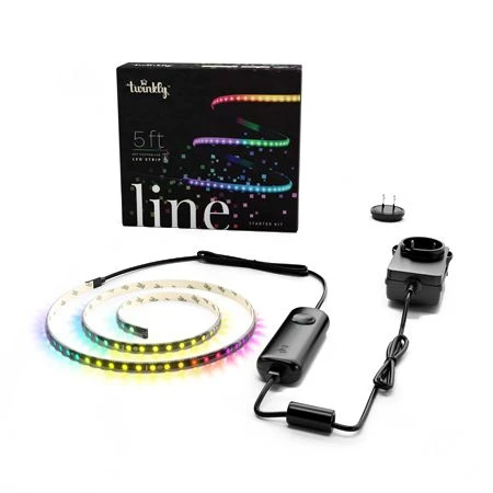 Twinkly RGB, Light Line, 5', Black Cord, Wifi, Starter Kit 3 Twinkly RGB, Light Line, 5', Black Cord, Wifi, Starter Kit