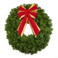 30" Unlit Deluxe Oregon Fir Wreath - Bow Option Available -Christmas Designers w 30 dofu b vb 8 rgt