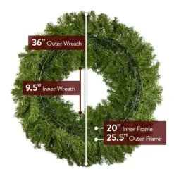 36" Unlit Deluxe Oregon Fir Wreath - Bow Option Available 12 36" Unlit Deluxe Oregon Fir Wreath - Bow Option Available -Christmas Designers w 36 dof back diagram
