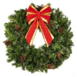 48" Unlit Deluxe Mixed Pine Wreath - Bow Option Available -Christmas Designers w 36 mpu t b vb 12 rgt 1