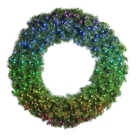 60" Twinkly Pro RGBW Deluxe Oregon Fir Wreath - Bow Option Available 3 60" Twinkly Pro RGBW Deluxe Oregon Fir Wreath - Bow Option Available