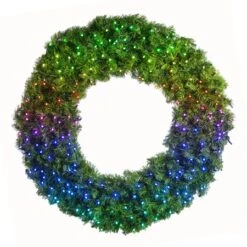 36" Twinkly Pro RGBW Deluxe Oregon Fir Wreath - Bow Option Available -Christmas Designers w 48 dofl 6 twkprgbw 4