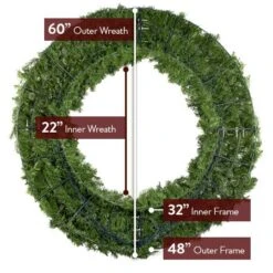 60" Lit Multi Deluxe Oregon Fir Wreath - Bow Option Available 10 60" Lit Multi Deluxe Oregon Fir Wreath - Bow Option Available -Christmas Designers w 60 dof back diagram 1 1