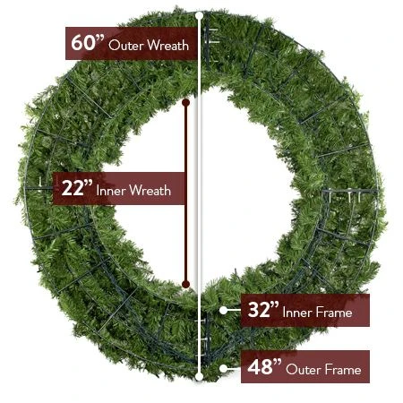 60" Lit Multi Deluxe Oregon Fir Wreath - Bow Option Available 6 60" Lit Multi Deluxe Oregon Fir Wreath - Bow Option Available - Image 4