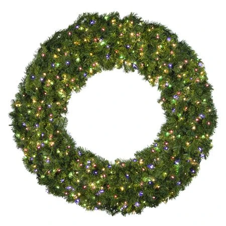 60" Lit Multi Deluxe Oregon Fir Wreath - Bow Option Available 3 60" Lit Multi Deluxe Oregon Fir Wreath - Bow Option Available