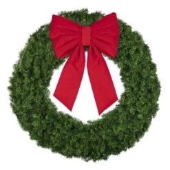60" Unlit Deluxe Oregon Fir Wreath - Bow Option Available -Christmas Designers w 60 dofu b vb 24 r