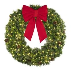 72" Deluxe Mixed Pine Wreath, Lit - Bow Option Available 10 72" Deluxe Mixed Pine Wreath, Lit - Bow Option Available -Christmas Designers w 60 mpl t6 ww b vb 24 r