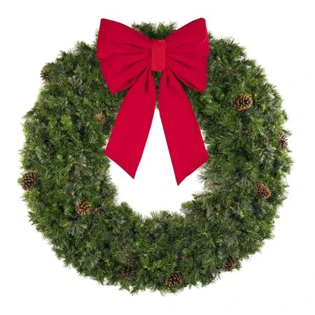 60" Unlit Deluxe Mixed Pine Wreath - Bow Option Available 6 60" Unlit Deluxe Mixed Pine Wreath - Bow Option Available - Image 4