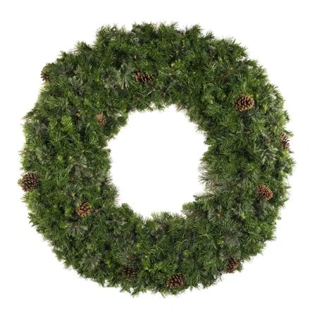 84" Unlit Deluxe Mixed Pine Wreath - Bow Option Available 3 84" Unlit Deluxe Mixed Pine Wreath - Bow Option Available