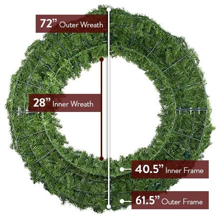 72" Lit Multi Deluxe Oregon Fir Wreath - Bow Option Available 6 72" Lit Multi Deluxe Oregon Fir Wreath - Bow Option Available - Image 4