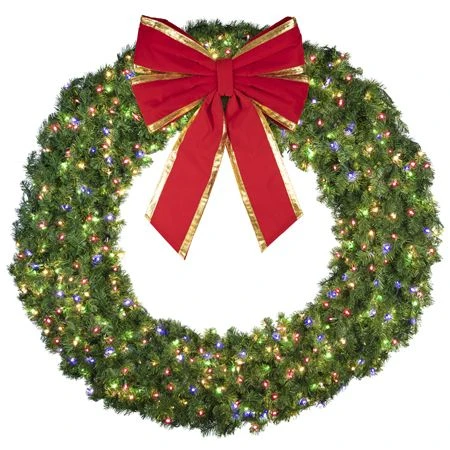72" Lit Multi Deluxe Oregon Fir Wreath - Bow Option Available 4 72" Lit Multi Deluxe Oregon Fir Wreath - Bow Option Available - Image 2