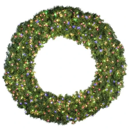 72" Lit Multi Deluxe Oregon Fir Wreath - Bow Option Available 3 72" Lit Multi Deluxe Oregon Fir Wreath - Bow Option Available