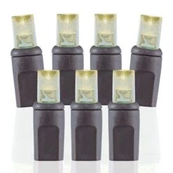 50 Light 2800K Warm White 5 Mm Wide Angle Conical LED Christmas Lights - Brown Wire