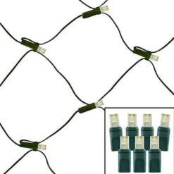 100 Light 2800K Warm White 5 Mm Wide Angle Conical LED Net Lights