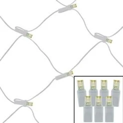 100 Light Warm White 5 Mm Wide Angle Conical LED Net Lights - White Wire