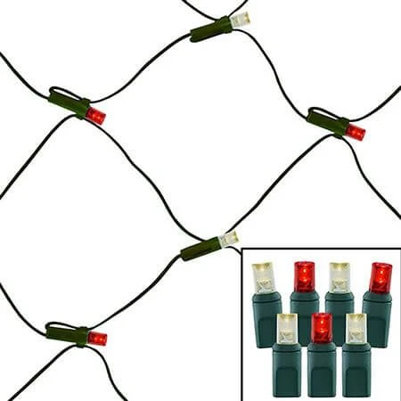 100 Light Warm White & Red 5 Mm Wide Angle Conical LED Net Lights 3 100 Light Warm White & Red 5 Mm Wide Angle Conical LED Net Lights