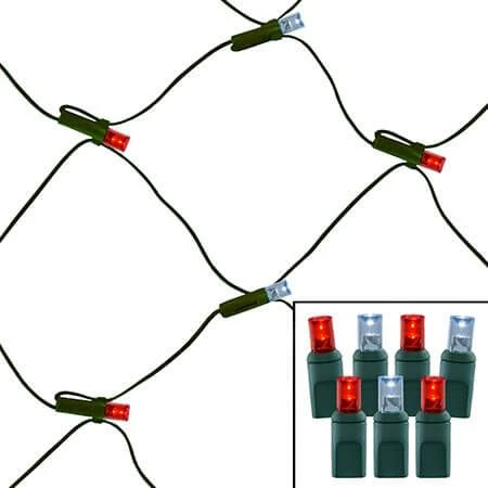 100 Light Pure White & Red 5 Mm Wide Angle Conical LED Net Lights 3 100 Light Pure White & Red 5 Mm Wide Angle Conical LED Net Lights