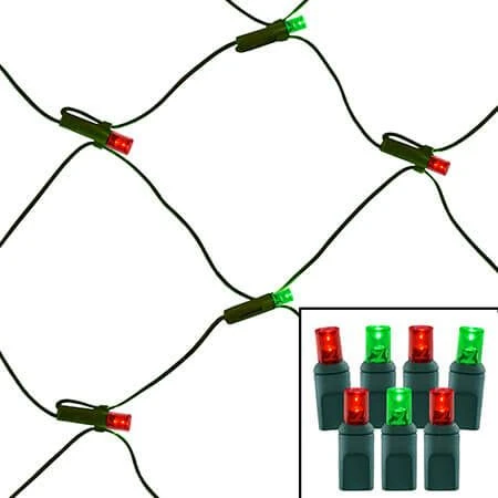 100 Light Red & Green 5 Mm Wide Angle Conical LED Net Lights 3 100 Light Red & Green 5 Mm Wide Angle Conical LED Net Lights